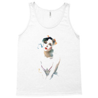 A Woman In Watercolor Looking Into The Distance Tank Top | Artistshot