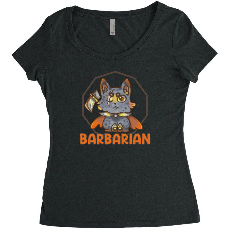 Barbarian Dnd Kitten Friend Women's Triblend Scoop T-shirt by AbeaJuanje | Artistshot