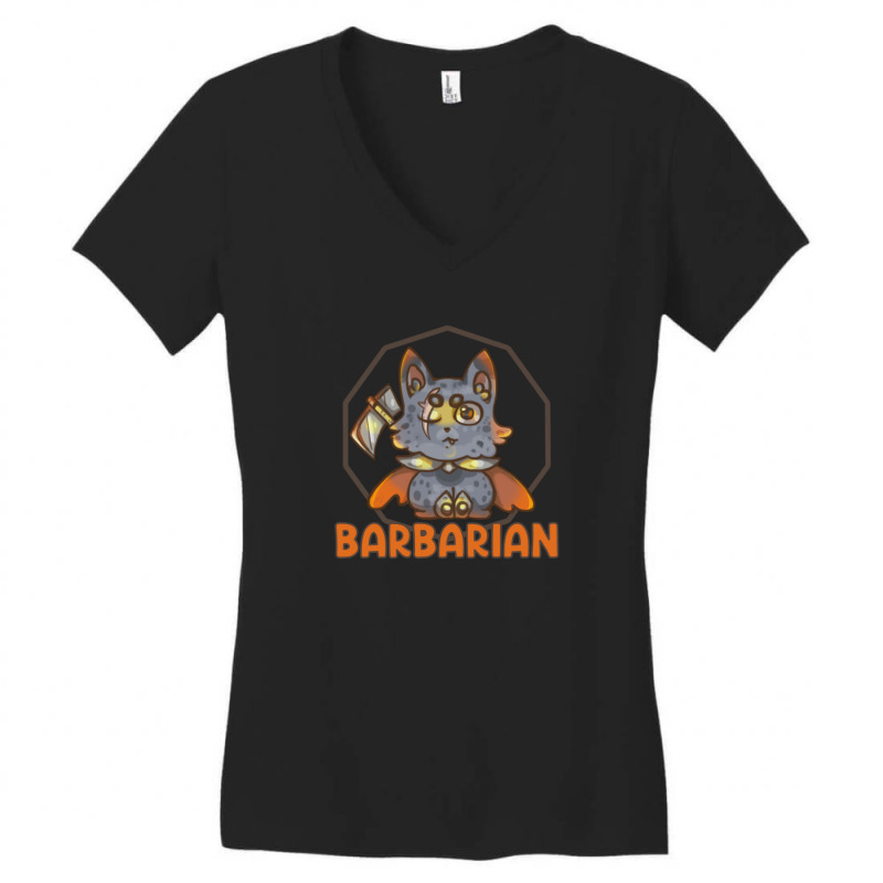 Barbarian Dnd Kitten Friend Women's V-Neck T-Shirt by AbeaJuanje | Artistshot