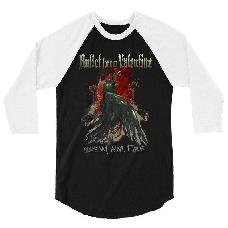 Bullet For My Valentine – Scream Aim Fire Crow 3/4 Sleeve Shirt by larrylarry | Artistshot