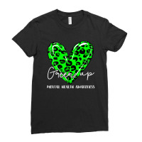 Green Up For Mental Health Awareness Green Leopard In May Ladies Fitted T-shirt | Artistshot