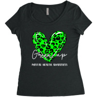 Green Up For Mental Health Awareness Green Leopard In May Women's Triblend Scoop T-shirt | Artistshot