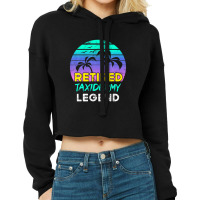 Retired Taxidermy Legend Retirement Retro 80's Sunset Cropped Hoodie | Artistshot