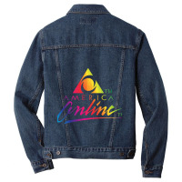 Aol Aesthetic Rainbow Men Denim Jacket | Artistshot