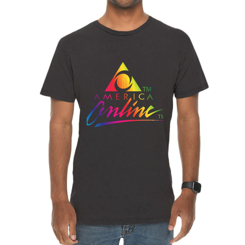 Aol Aesthetic Rainbow Vintage T-Shirt by MeganArtist | Artistshot