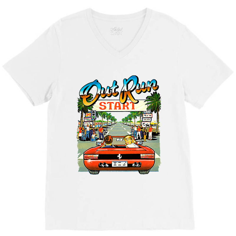 Arcade Out Run Video Game T Shirt V-neck Tee | Artistshot