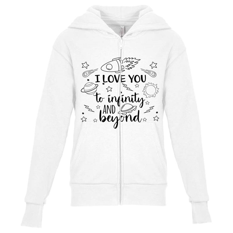 I Love You To Infinity And Beyond Valentine Day Planets Cute Youth Zipper Hoodie by Ruffin878 | Artistshot