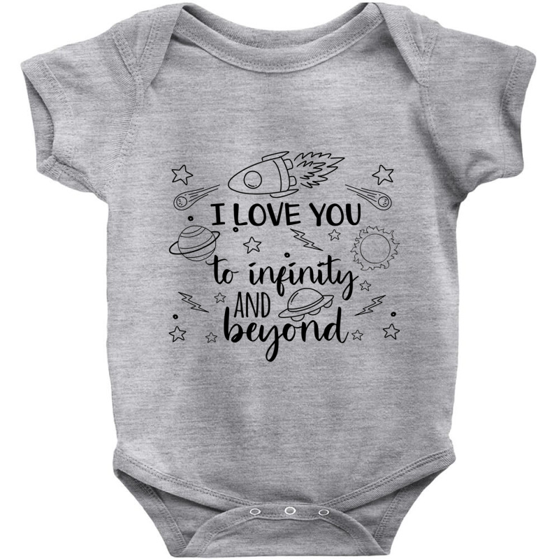 I Love You To Infinity And Beyond Valentine Day Planets Cute Baby Bodysuit by Ruffin878 | Artistshot