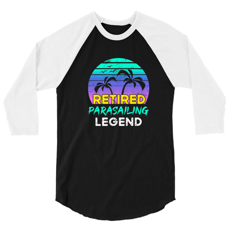 Retired Parasailing Legend Retirement Retro 80's Sunset 3/4 Sleeve Shirt by brcarjonesyi | Artistshot