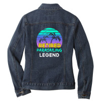 Retired Parasailing Legend Retirement Retro 80's Sunset Ladies Denim Jacket | Artistshot