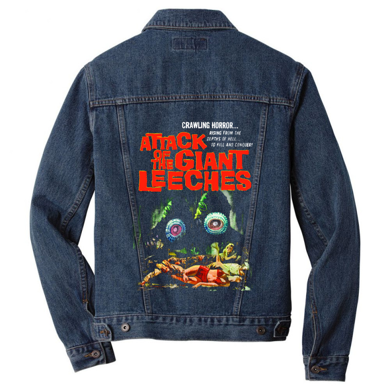 Attack Of The Giant Leeches Poster Men Denim Jacket | Artistshot