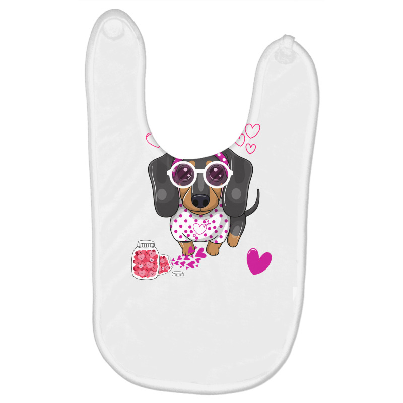 Dog Valentine Gift Cute Dachshund Valentine S Day Baby Bibs | Artistshot