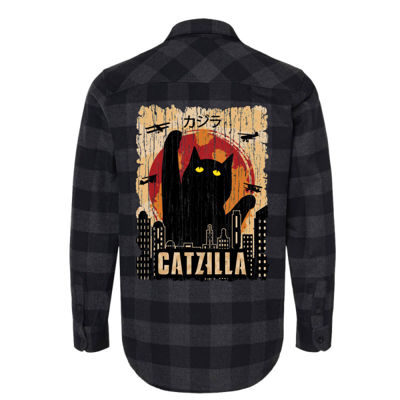 Retro Vintage Catzilla Tshirt Flannel Shirt | Artistshot