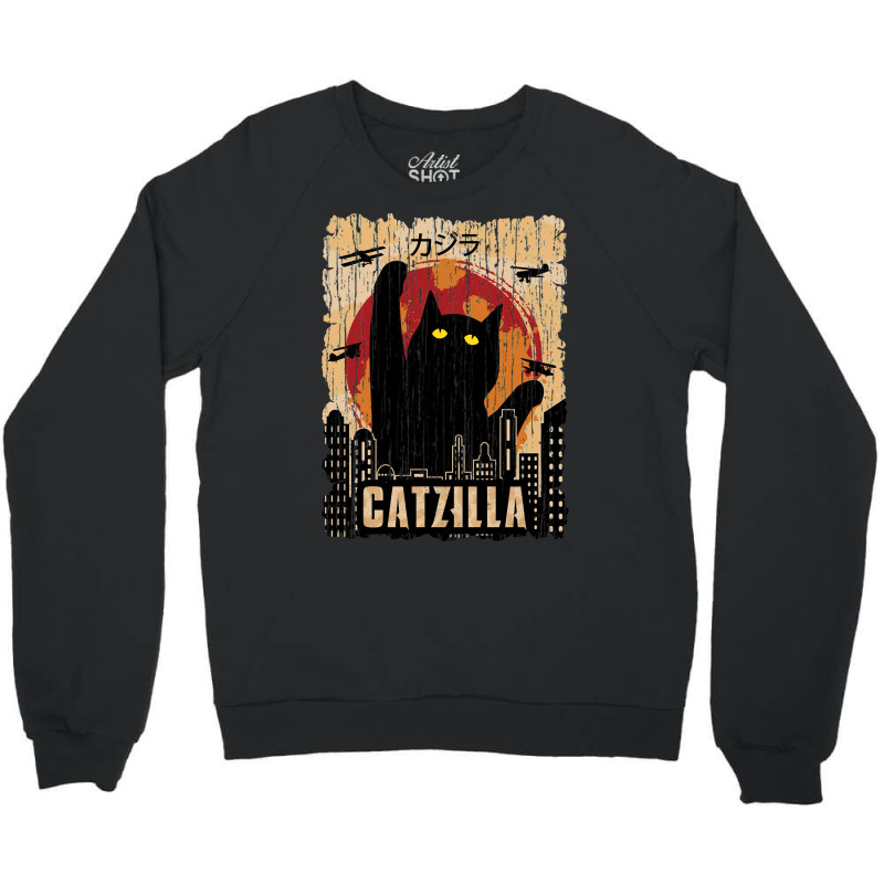 Retro Vintage Catzilla Tshirt Crewneck Sweatshirt | Artistshot