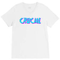 80s Words  Crucial Classic V-neck Tee | Artistshot