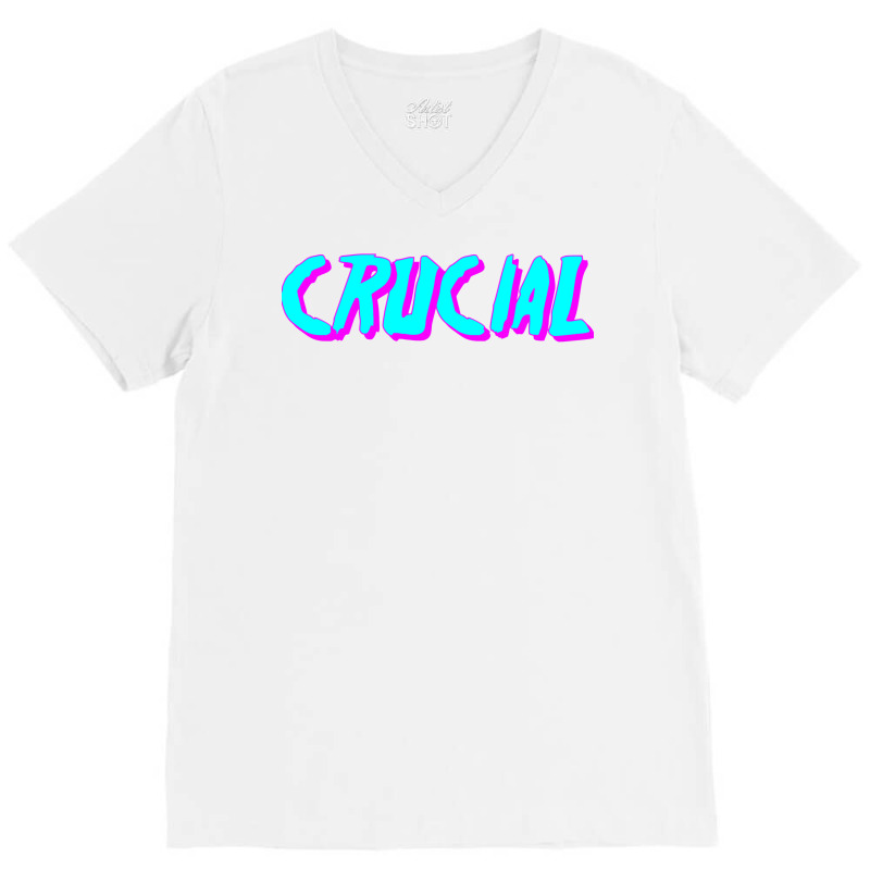 80s Words  Crucial Classic V-Neck Tee by vonnezramzele | Artistshot