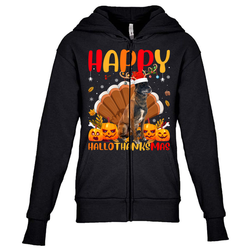 Funny Dog Lover Happy Belgian Malinois Dog Hellothanksmas Youth Zipper Hoodie by JESSICAMARTINA | Artistshot