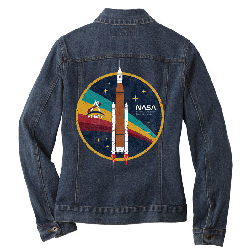 Artemis Emblem   Vintage Texture Ladies Denim Jacket by mercktnehg | Artistshot