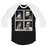 Ninja Artists Leonardo Donatello Raphael Michelangelo Parody Renaissan 3/4 Sleeve Shirt | Artistshot