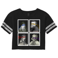 Ninja Artists Leonardo Donatello Raphael Michelangelo Parody Renaissan Scorecard Crop Tee | Artistshot