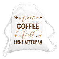 Gift For Flight Attendant Love Coffee Drawstring Bags | Artistshot