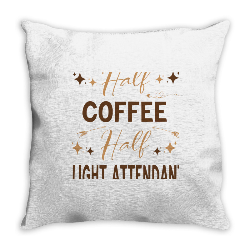 Gift For Flight Attendant Love Coffee Throw Pillow | Artistshot