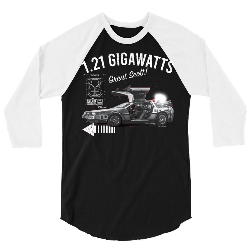 Back To The Future 1.21 Gigawatts Delorean Car (© Ucs Llc And Amblin) 3/4 Sleeve Shirt by botitefinos | Artistshot