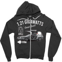 Back To The Future 1.21 Gigawatts Delorean Car (© Ucs Llc And Amblin) Zipper Hoodie | Artistshot