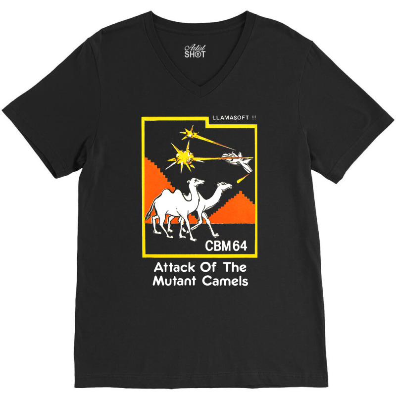 Attack Of The Mutant Camels Commodore 64 Retro Gaming Classic V-Neck Tee by vonnezramzele | Artistshot