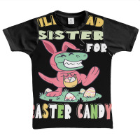 Will Trade Sister For Easter Candy Dinosaur T Rex Bunny Ears Graphic Youth T-shirt | Artistshot