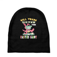 Will Trade Sister For Easter Candy Dinosaur T Rex Bunny Ears Baby Beanies | Artistshot