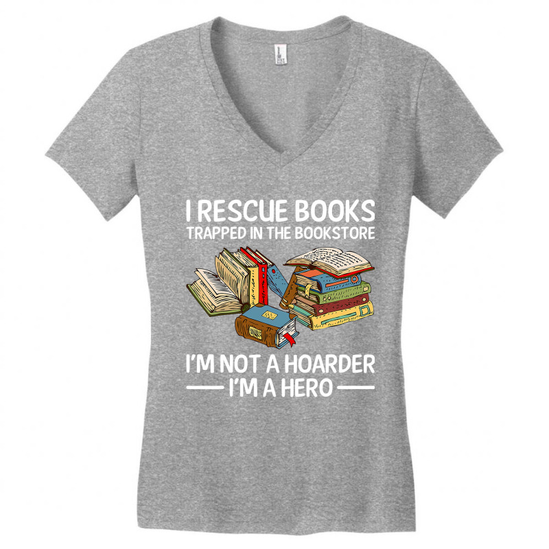 I Rescue Books Women's V-Neck T-Shirt by Connie A Brandt | Artistshot