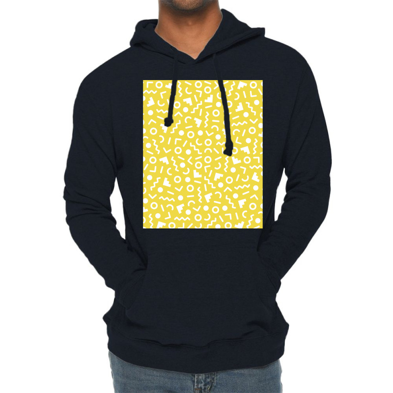 Colorful Retro Memphis Style Pattern Yellow Graphic Lightweight Hoodie by vonnezramzele | Artistshot