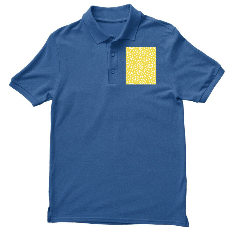 Colorful Retro Memphis Style Pattern Yellow Graphic Men's Polo Shirt by vonnezramzele | Artistshot