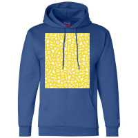 Colorful Retro Memphis Style Pattern Yellow Graphic Champion Hoodie | Artistshot