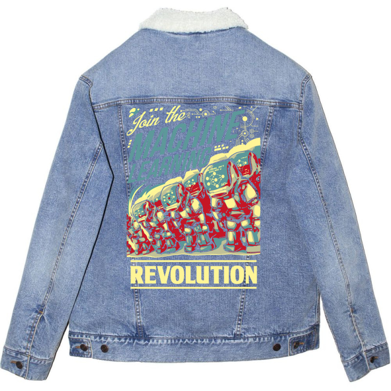 Join The Machine Learning Revolution Unisex Sherpa-lined Denim Jacket | Artistshot