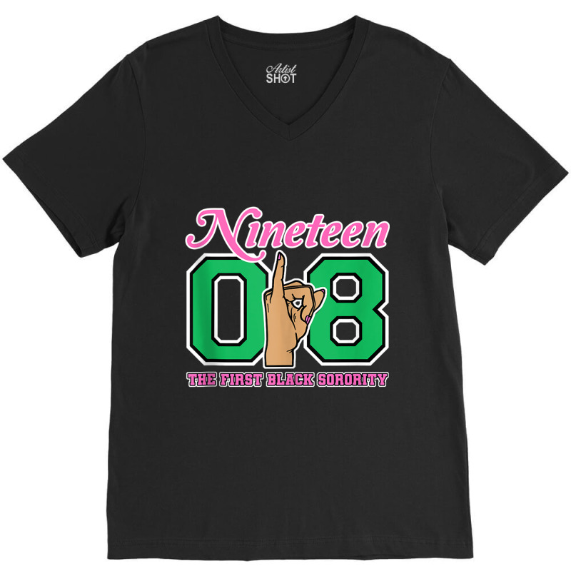 J15 Nineteen 08 Founder's Day Aka Women Hand Sign Tank Top V-neck Tee | Artistshot