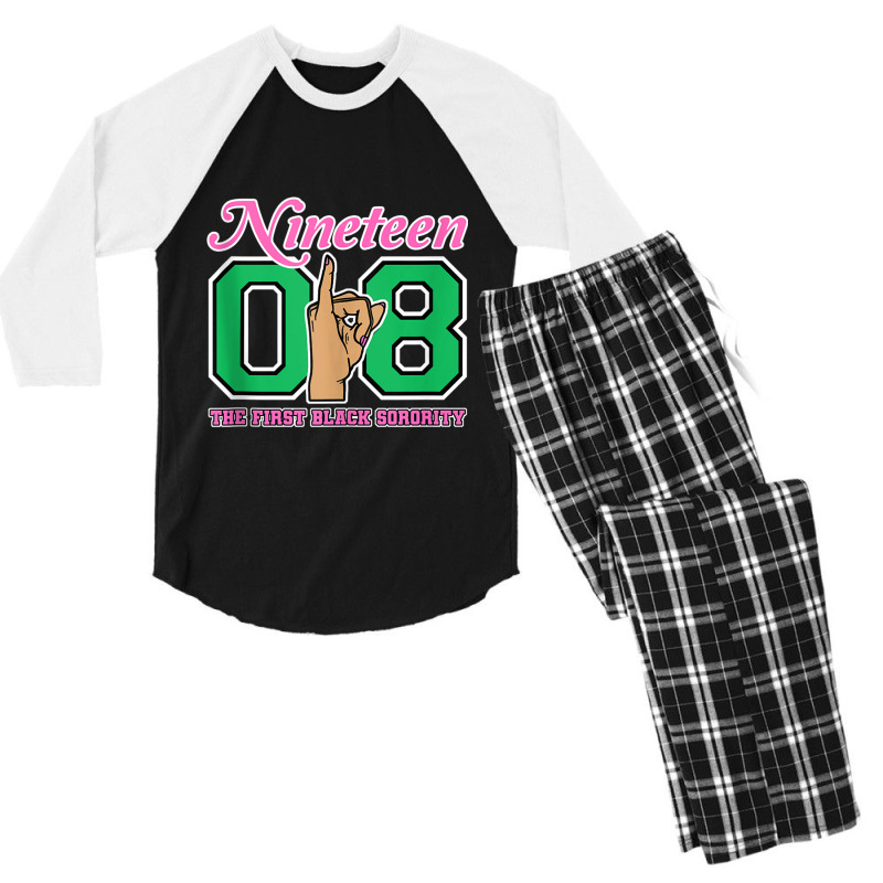 J15 Nineteen 08 Founder's Day Aka Women Hand Sign Tank Top Men's 3/4 Sleeve Pajama Set | Artistshot