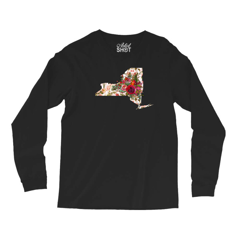 Newyork Map Flower Long Sleeve Shirts | Artistshot