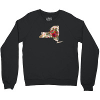 Newyork Map Flower Crewneck Sweatshirt | Artistshot