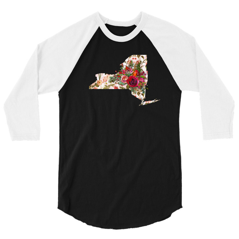 Newyork Map Flower 3/4 Sleeve Shirt | Artistshot