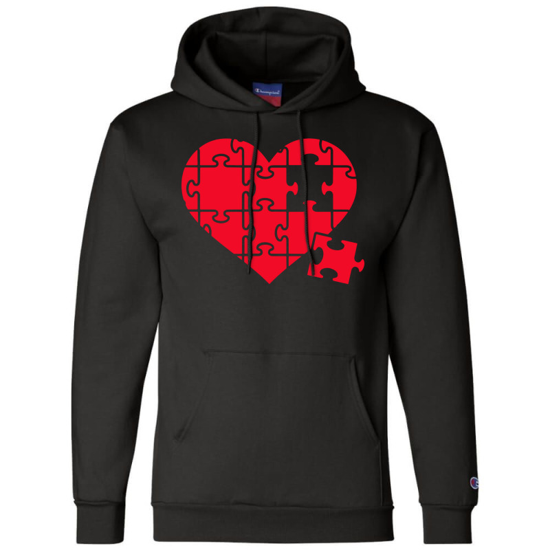 Jigsaw Puzzle Heart Champion Hoodie | Artistshot