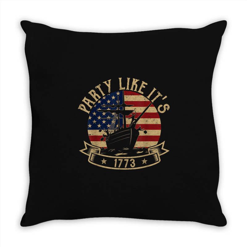 Party Like It's 1773 Funny Us History Boston Tea Vintage Throw Pillow | Artistshot