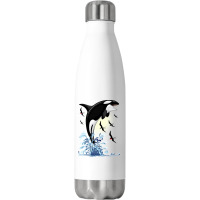 Orca Killer Whale Jumping Stainless Steel Water Bottle | Artistshot