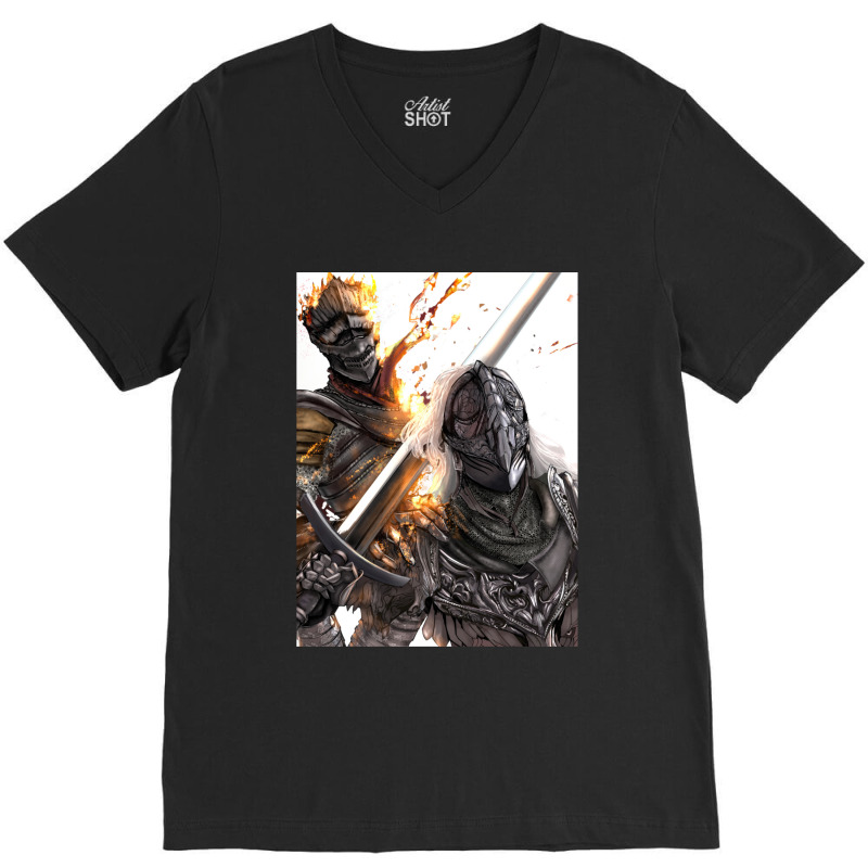 Ashen One And The Tarnished V-Neck Tee by ErnestGallon | Artistshot