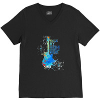 Pendant Que Ma Guitare Pleure Doucement Conception  Classique V-neck Tee | Artistshot