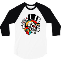 Skull Gamble Playingcards 3/4 Sleeve Shirt | Artistshot