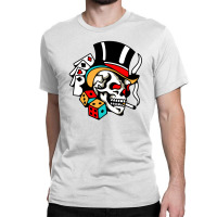 Skull Gamble Playingcards Classic T-shirt | Artistshot