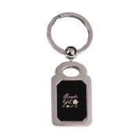 Edding Flower Girl Silver Rectangle Keychain | Artistshot