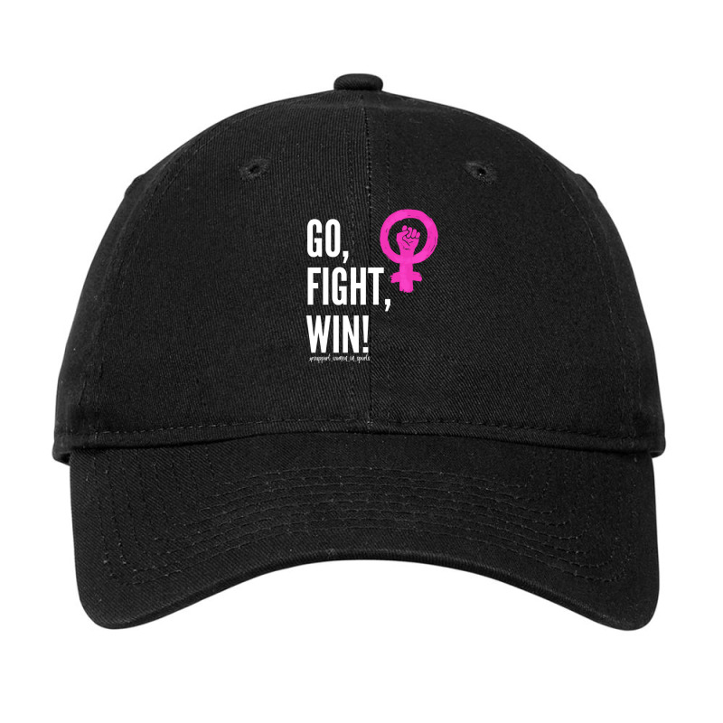 Go Fight Win Support Women In Sports Women's Day Adjustable Cap by KevinAllenPhillips | Artistshot